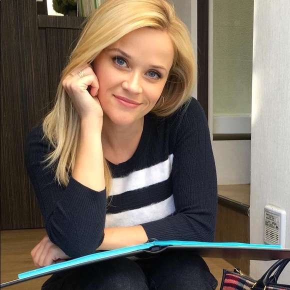 Draper James Stripe Mohair Sweater in Nassau Navy - Picture 3 of 9